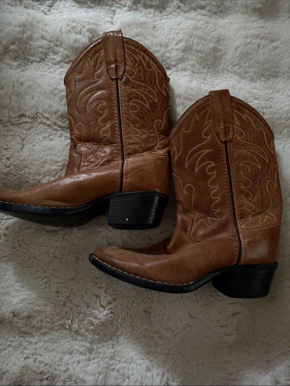 Old West Brown Kids Cowboy Boots